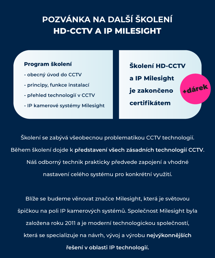 Školení Eurosat CS po celé České republice CCTV kamery