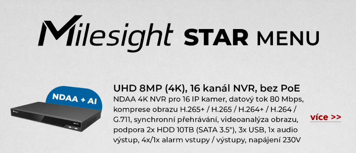 PoE NVR rekorder Milesight eshop Eurosat ceska republika sprava videa videosystem CCTV kamerovy system