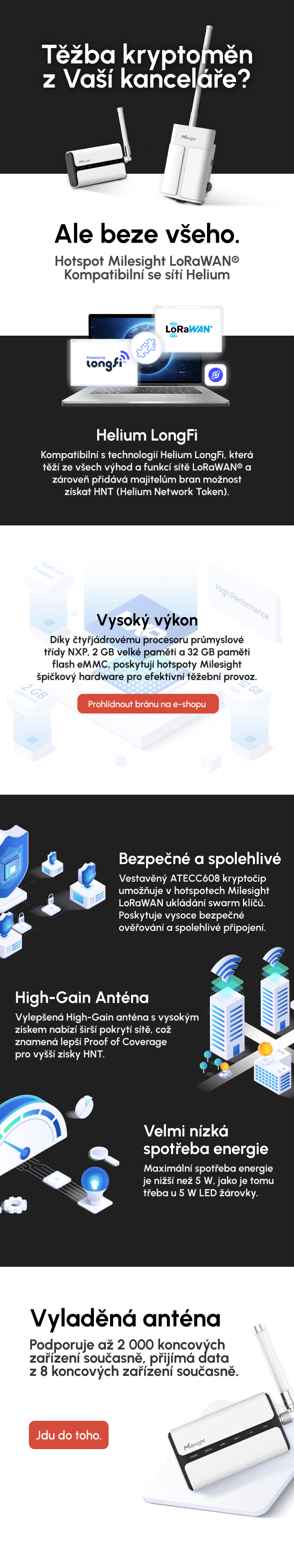 Milesight lorawan gate Helium HNT mine těžba tokenu koupit Eurosat CS