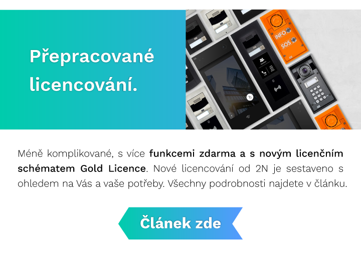 pristupove interkomy do rezidencnich objektu a kancelari 2N interkomy koupit on line nová licence 2N