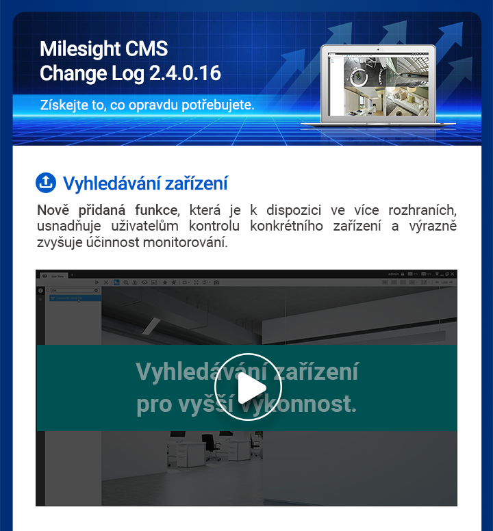 nove funkce v CMS systemu Milesight zdarma software pro kamerovy system CCTV kamery IP kamerovy system Eurosat CS koupin online
