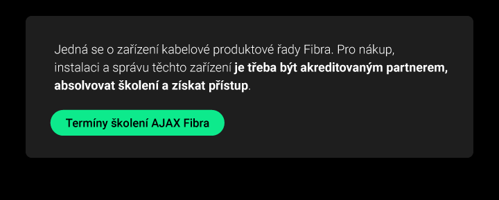 certifikovane skoleni AJAX Fibra dratovy system