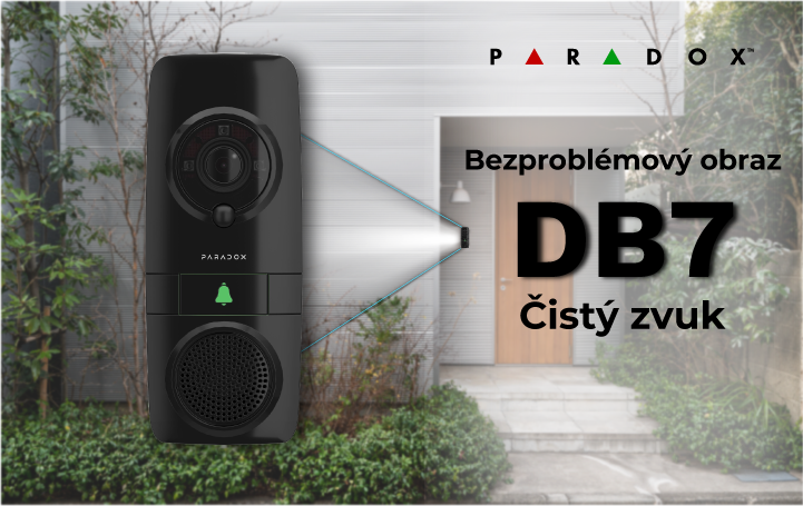 Novinka PARADOX technologie video zvonek kontrola přístupu u dveří přes telefon 