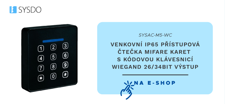 SYSDO přístupové ústředny a čtečky pro wiegand vtup i výstup docházkový systém zdarma