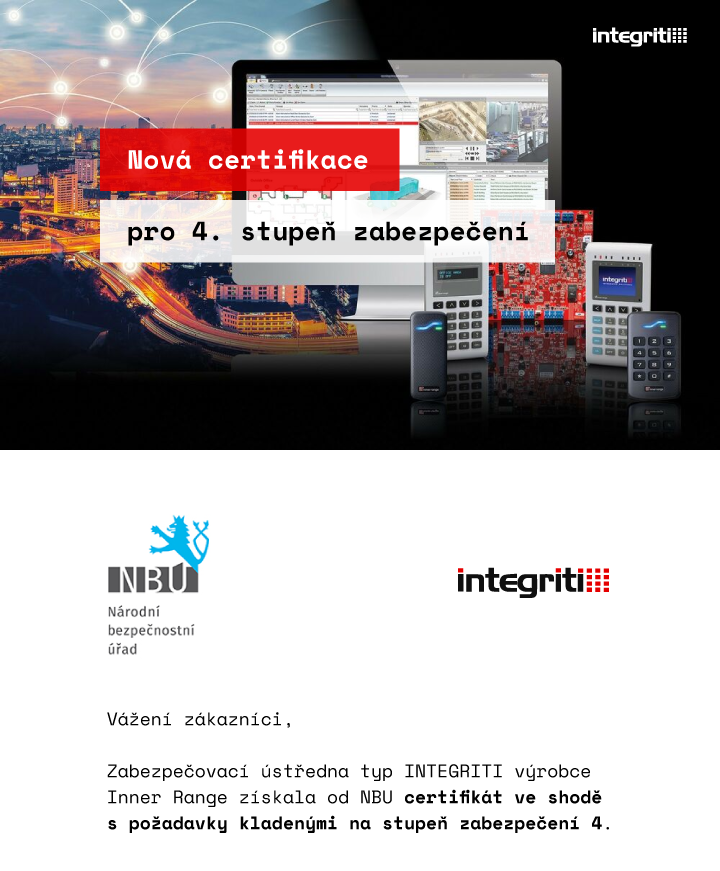 zabezpecovaci system integriti inner range eshop eurosat certifikace