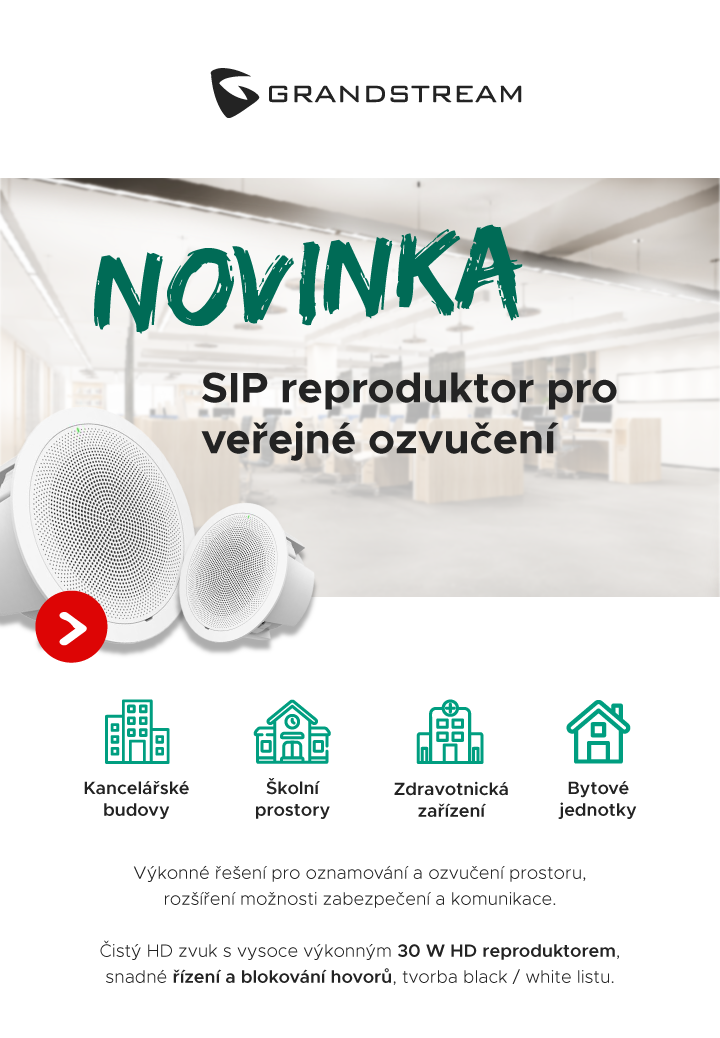 grandstream novinky eshop reproduktor pro školy kanceláře koupit online eshop