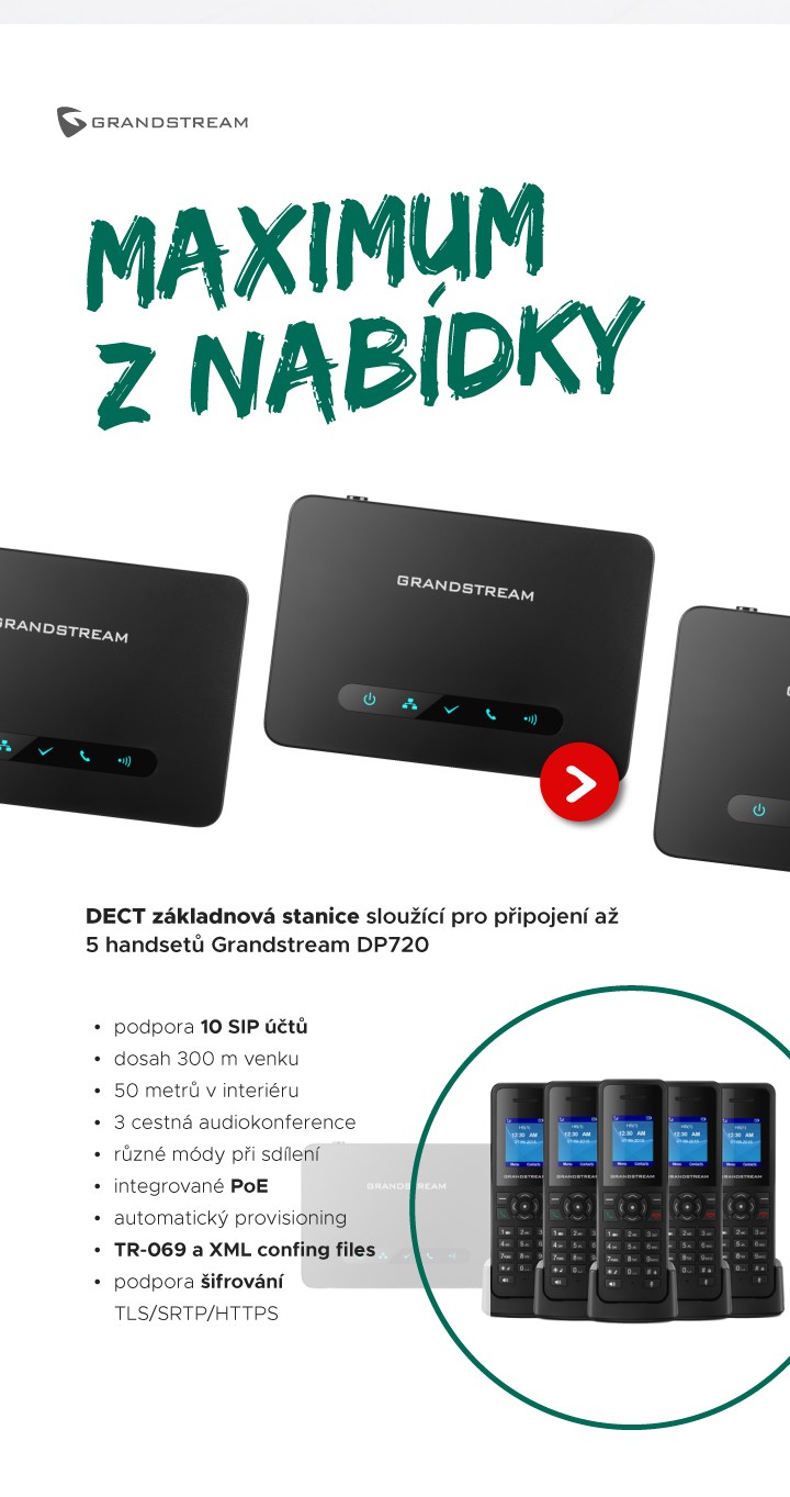 VoIP komunikace DECT základna stanice Grandstream koupit online