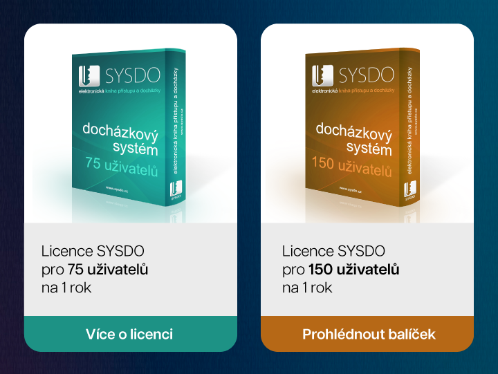 nové SYSDO licence docházka a přístup online