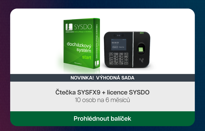 sysdo start balíček docházka s terminálem výhodný set docházky