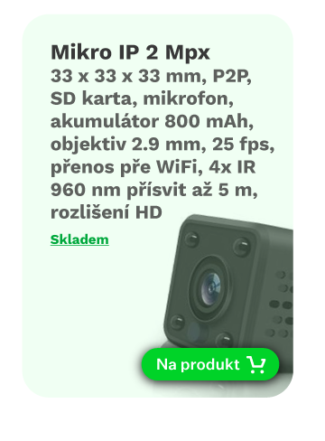 SMART Tuya mini mikro IP kapesní kamera na baterie